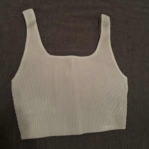 Aritzia Babaton light purple/taupe ribbed crop top